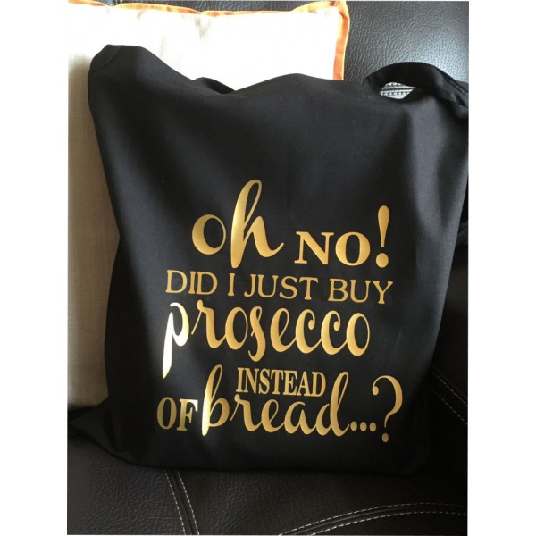 Oh No Prosecco Bag - Gold print